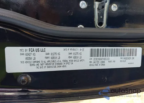 2015 Chrysler 300 300S из США, поврежденный, VIN 2C3CCAGG4FH831233